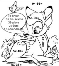 bojanka-oduzimanje dvocifrenih brojeva-2. razred-Dragica Stanković